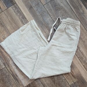 Max Studio Cream Wide Leg Linen Pants. Xs.